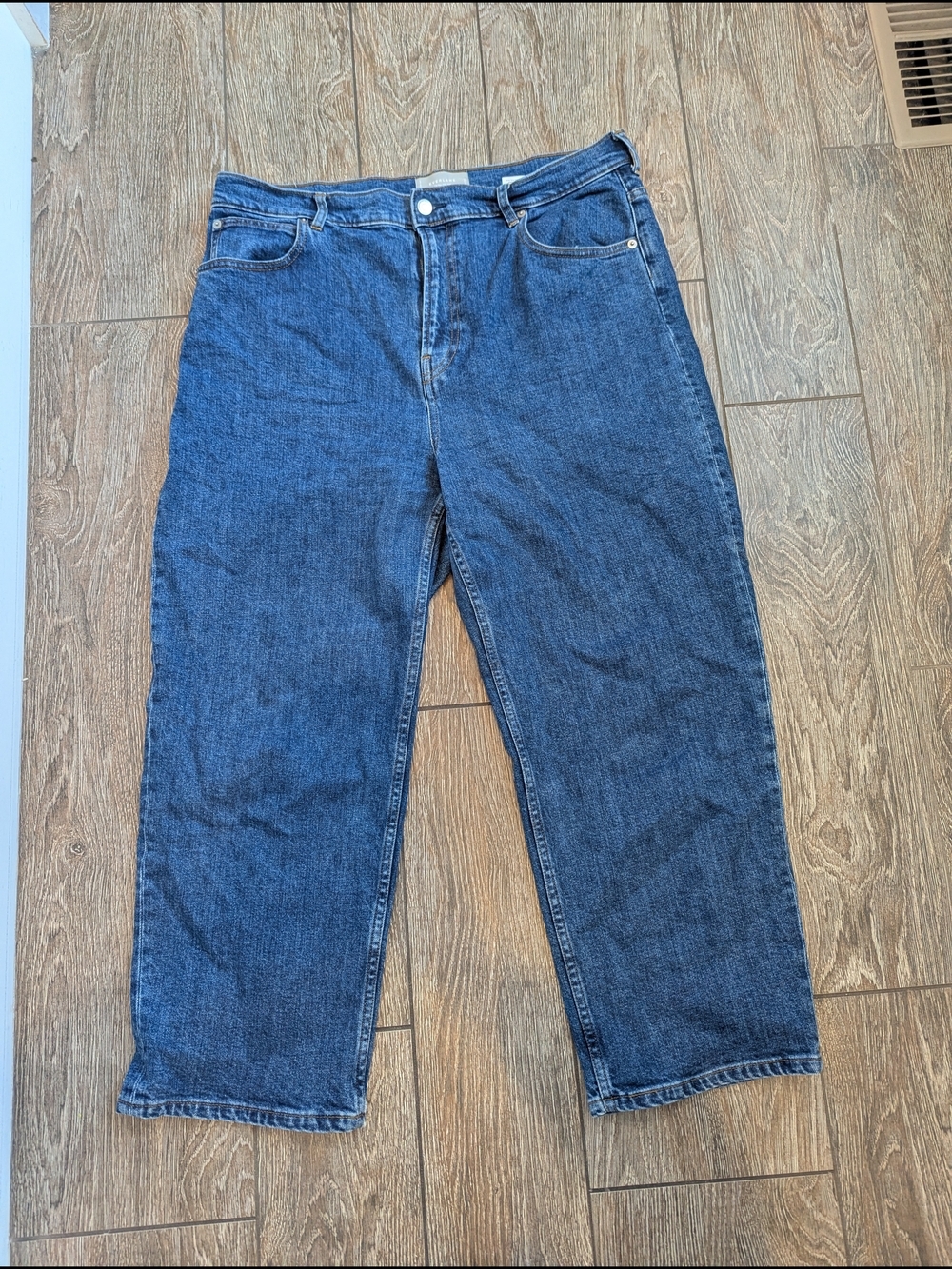 Everlane Way High Jean Size 33 Crop Medium Wash Straight Leg